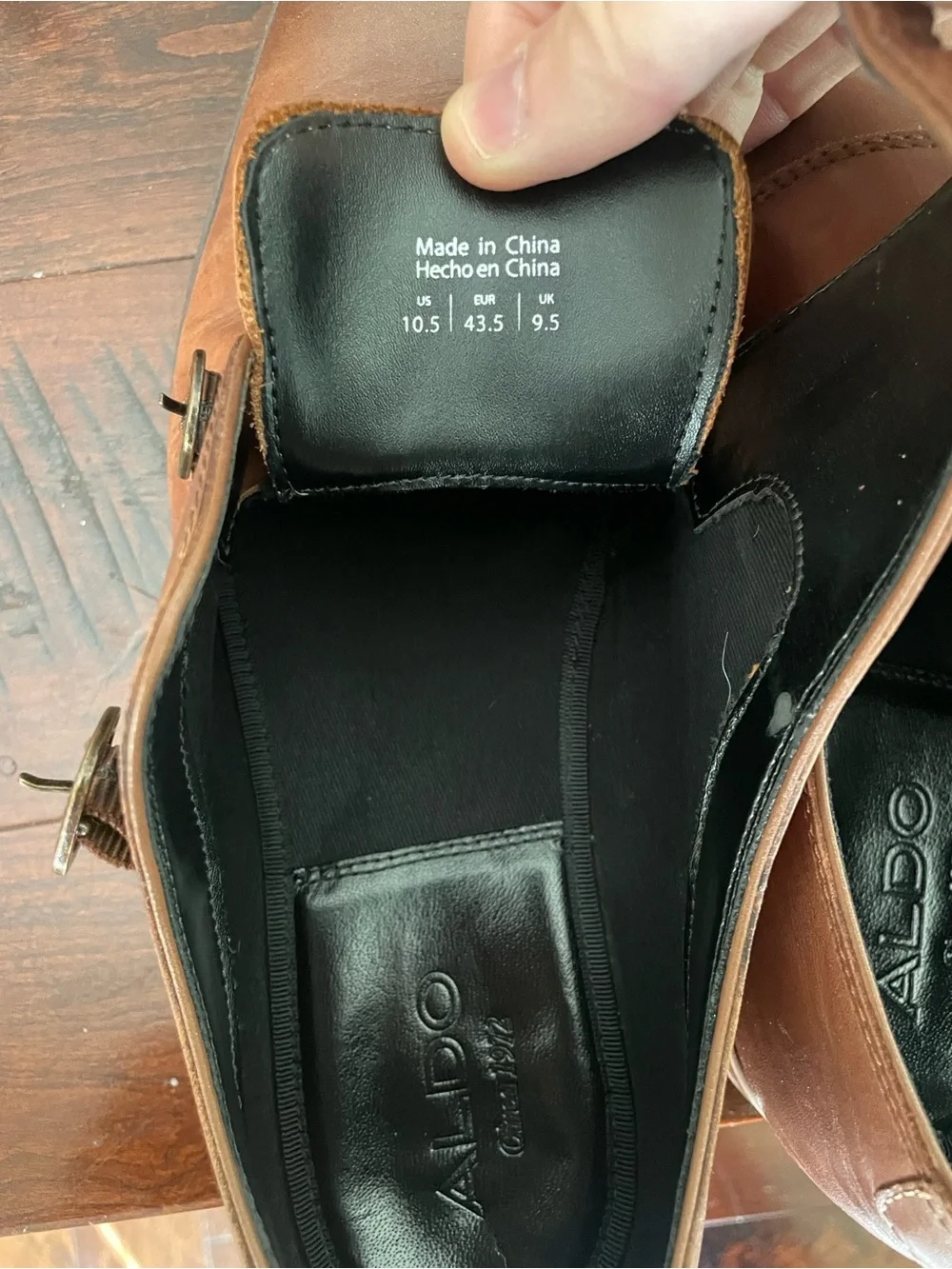 Aldo Men's Leather Double Monk Strap dress Shoes Men’s 10.5 Used Good Condition